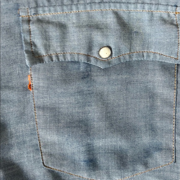 Rare 1970s Vintage Levi's Embroidered Chambray Shirt Unisex - Picture 4 of 9